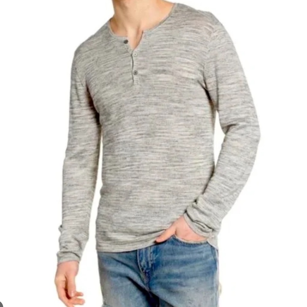 John Varvatos Sean Knit Linen Blend Henley